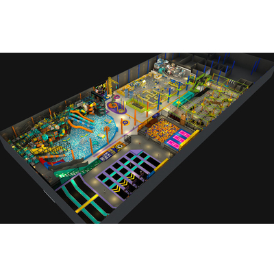 Customized Size Indoor Playground Equipment Sports Games Slide Trampoline Rock Climbing and Jumping Bed for Amusement Park