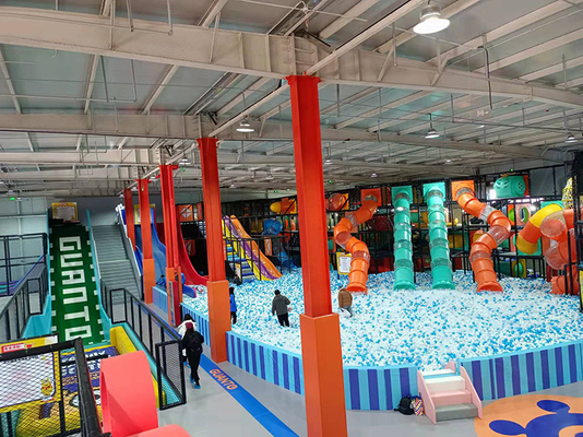 Customized Size Indoor Playground Equipment Sports Games Slide Trampoline Rock Climbing and Jumping Bed for Amusement Park