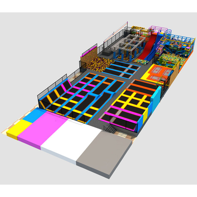 Apply to Theme Park Trampoline Park Pokiddo Slam Dunk Basketball Indoor Playground Ninja Warrior Course with Protective Net
