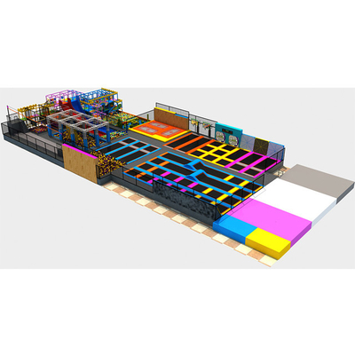 Apply to Theme Park Trampoline Park Pokiddo Slam Dunk Basketball Indoor Playground Ninja Warrior Course with Protective Net