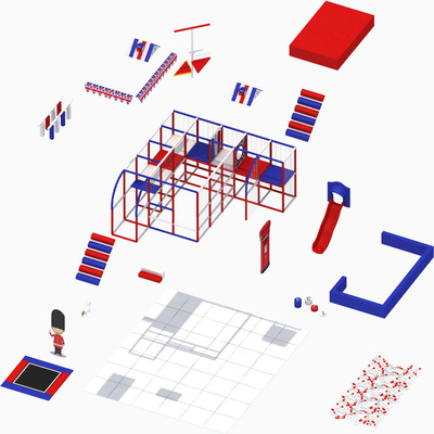 25-50 Kids Large Play Area Soft Indoor Playground with Jumping Area and Trampoline Park Equipment by Betta Play